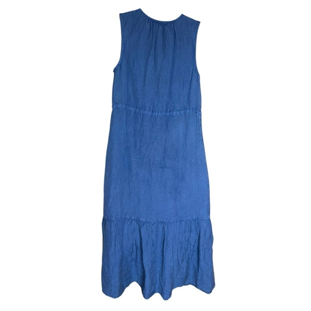 Faherty Ojai Linen Tencel Denim Midi Dress NWT Small Western Prairie Cottagecore - Picture 13 of 15